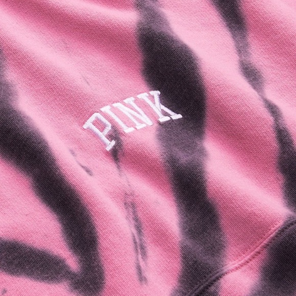 Vs Victorias Secret Pink Varsity Crew Sweater Jacket Top Dahlia Print S - Picture 6 of 8